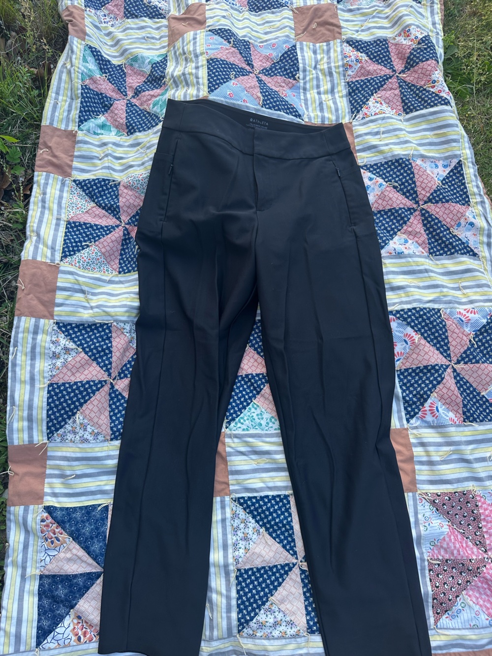 Athleta Black Straight-Leg Pants